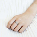 Alamode High polished (no plating) Stainless Steel Ring with AAA Grade CZ in Clear - Alamode - Flyclothing LLC