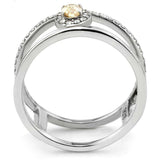 Alamode High polished (no plating) Stainless Steel Ring with AAA Grade CZ in Champagne - Alamode - Flyclothing LLC