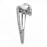 Alamode High polished (no plating) Stainless Steel Ring with AAA Grade CZ in Clear - Alamode - Flyclothing LLC