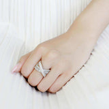 Alamode High polished (no plating) Stainless Steel Ring with AAA Grade CZ in Clear - Alamode - Flyclothing LLC