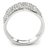 Alamode High polished (no plating) Stainless Steel Ring with AAA Grade CZ in Clear - Alamode - Flyclothing LLC