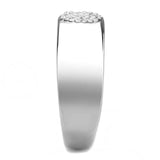 Alamode High polished (no plating) Stainless Steel Ring with AAA Grade CZ in Clear - Alamode - Flyclothing LLC
