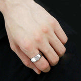 Alamode High polished (no plating) Stainless Steel Ring with AAA Grade CZ in Clear - Alamode - Flyclothing LLC