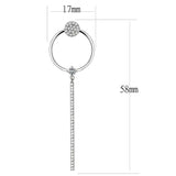 Alamode High polished (no plating) Stainless Steel Earrings with AAA Grade CZ in Clear - Alamode - Flyclothing LLC