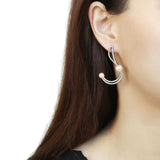 Alamode High polished (no plating) Stainless Steel Earrings with Synthetic Pearl in White - Alamode - Flyclothing LLC
