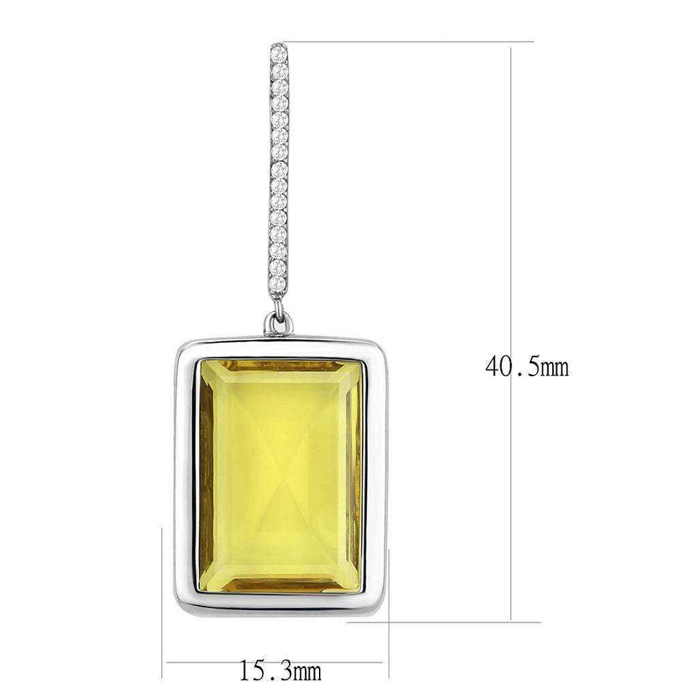 Alamode High polished (no plating) Stainless Steel Earrings with Top Grade Crystal in Topaz - Alamode - Flyclothing LLC