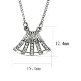 Alamode High polished (no plating) Stainless Steel Chain Pendant with AAA Grade CZ in Clear - Alamode - Flyclothing LLC