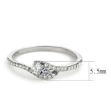 Alamode High polished (no plating) Stainless Steel Ring with AAA Grade CZ in Clear - Alamode - Flyclothing LLC