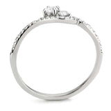 Alamode High polished (no plating) Stainless Steel Ring with AAA Grade CZ in Clear - Alamode - Flyclothing LLC