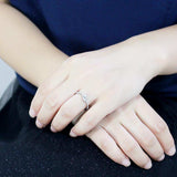 Alamode High polished (no plating) Stainless Steel Ring with AAA Grade CZ in Clear - Alamode - Flyclothing LLC