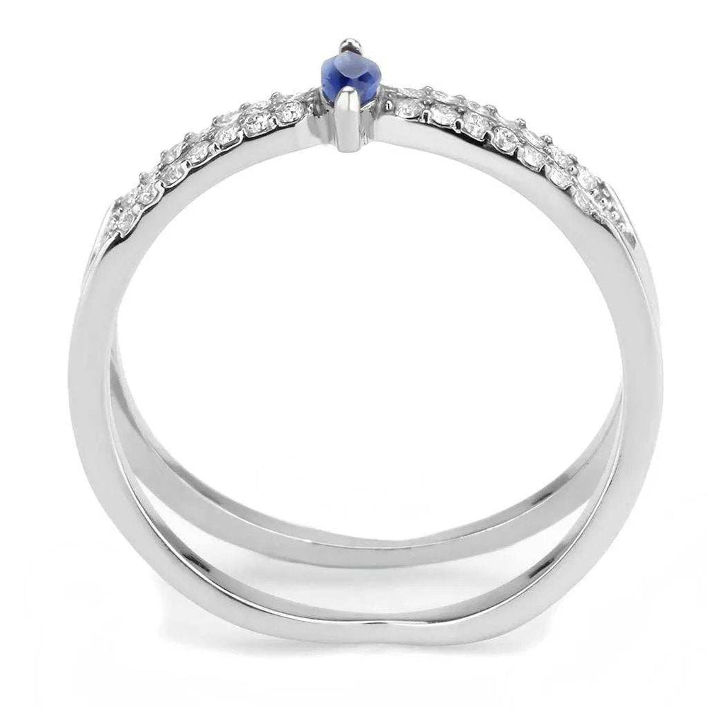 Alamode High polished (no plating) Stainless Steel Ring with Synthetic in Montana - Alamode - Flyclothing LLC