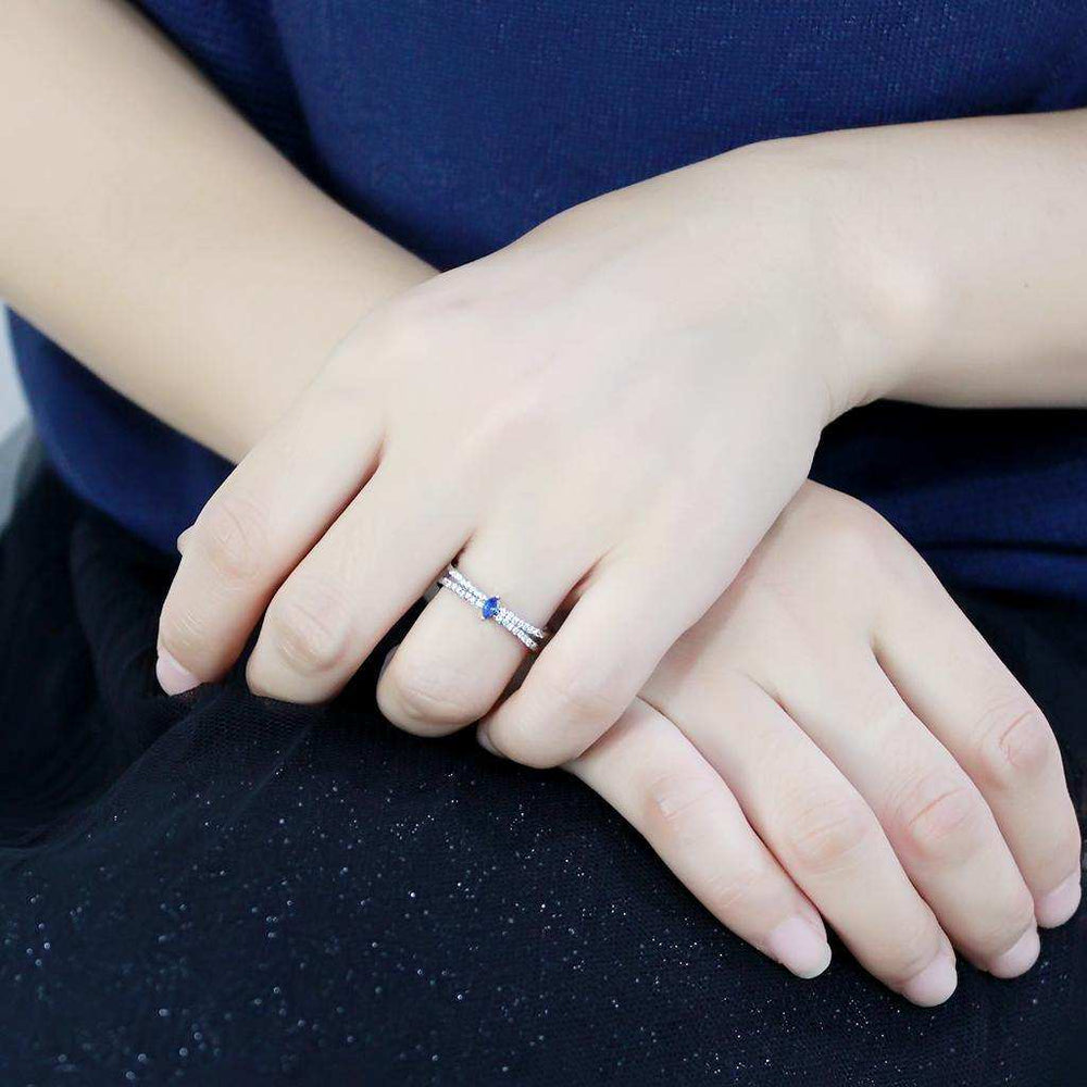 Alamode High polished (no plating) Stainless Steel Ring with Synthetic in Montana - Alamode - Flyclothing LLC