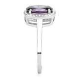 Alamode High polished (no plating) Stainless Steel Ring with AAA Grade CZ in Amethyst - Alamode - Flyclothing LLC