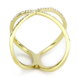 Alamode IP Gold(Ion Plating) Stainless Steel Ring with AAA Grade CZ in Clear - Alamode - Flyclothing LLC