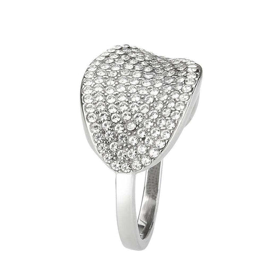 Alamode High polished (no plating) Stainless Steel Ring with AAA Grade CZ in Clear - Alamode - Flyclothing LLC
