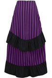 Daisy Corsets Black/Purple Stripe Adjustable High Low Skirt - Daisy Corsets - Flyclothing LLC