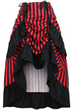 Daisy Corsets Black/Red Stripe Adjustable High Low Skirt - Daisy Corsets - Flyclothing LLC