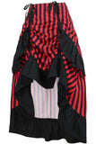 Daisy Corsets Black/Red Stripe Adjustable High Low Skirt - Daisy Corsets - Flyclothing LLC
