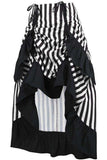 Daisy Corsets Black/White Stripe Adjustable High Low Skirt - Daisy Corsets - Flyclothing LLC
