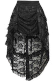 Daisy Corsets Black Lace Ruched Front High Low Lace Skirt - Daisy Corsets - Flyclothing LLC