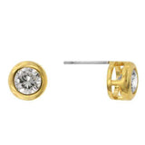 Gold Bezel Stud Earrings - JGI - Flyclothing LLC