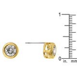 Gold Bezel Stud Earrings - JGI - Flyclothing LLC