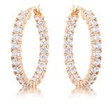 Rose Gold Plated CZ Hoop Earrings - JGI - Flyclothing LLC