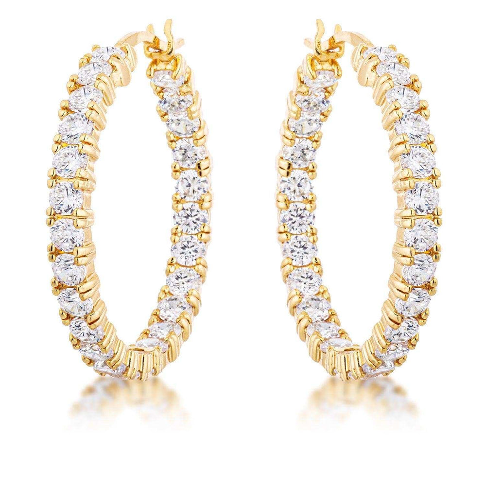 18k Gold Plated Eternity Hoop Earrings - JGI - Flyclothing LLC