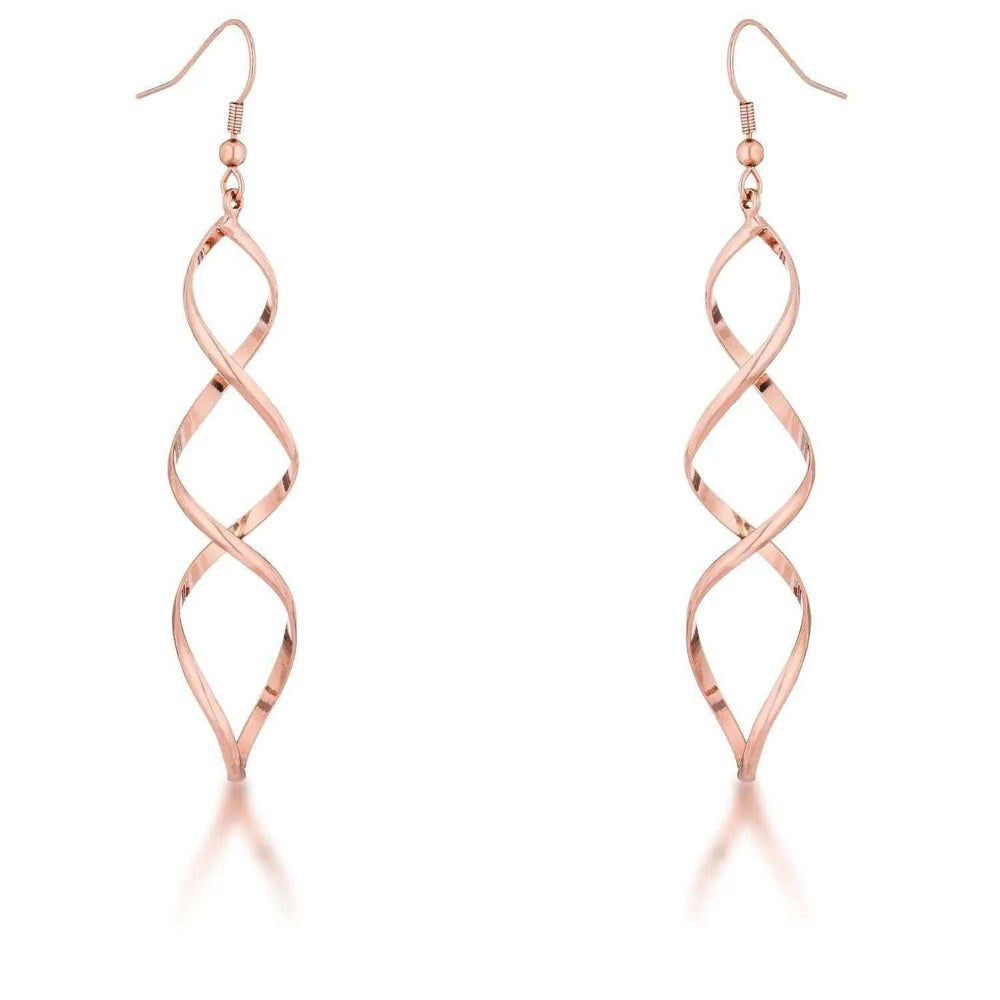 Rose Goldtone Twist Earrings - JGI - Flyclothing LLC