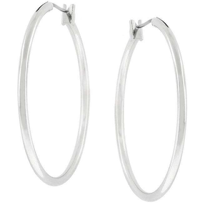 Basic Silvertone Finish Hoop Earrings - JGI - Flyclothing LLC