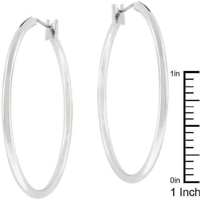 Basic Silvertone Finish Hoop Earrings - JGI - Flyclothing LLC