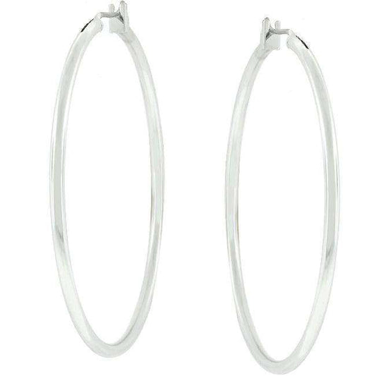 Large Silvertone Finish Hoop Earrings - JGI - Flyclothing LLC