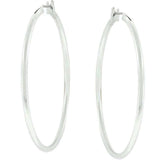 Large Silvertone Finish Hoop Earrings - JGI - Flyclothing LLC
