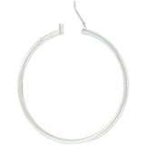 Large Silvertone Finish Hoop Earrings - JGI - Flyclothing LLC