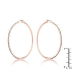 Large Rosegold Hoop Earrings with Crystals - JGI - Flyclothing LLC