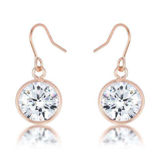 5.5 Ct Rose Gold CZ Drop Earrings - JGI - Flyclothing LLC