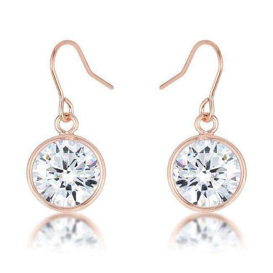 5.5 Ct Rose Gold CZ Drop Earrings - JGI - Flyclothing LLC