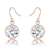5.5 Ct Rose Gold CZ Drop Earrings - JGI - Flyclothing LLC