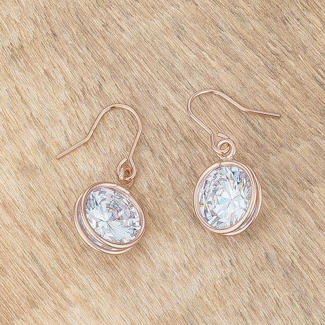 5.5 Ct Rose Gold CZ Drop Earrings - JGI - Flyclothing LLC