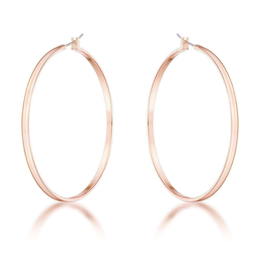 55mm Rose Gold Plated Classic Hoop Earrings - JGI - Flyclothing LLC