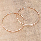 55mm Rose Gold Plated Classic Hoop Earrings - JGI - Flyclothing LLC