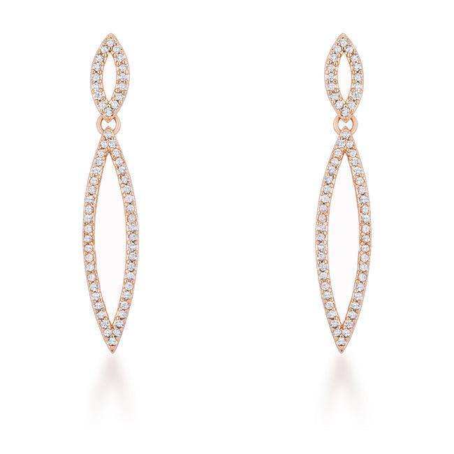 Sara 1.2ct CZ Rose Gold Delicate Double Teardrop Drop Earrings - JGI - Flyclothing LLC
