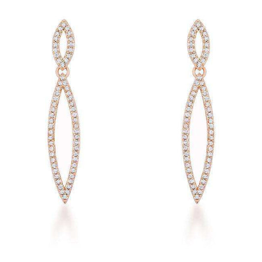 Sara 1.2ct CZ Rose Gold Delicate Double Teardrop Drop Earrings - JGI - Flyclothing LLC