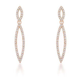 Sara 1.2ct CZ Rose Gold Delicate Double Teardrop Drop Earrings - JGI - Flyclothing LLC