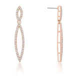 Sara 1.2ct CZ Rose Gold Delicate Double Teardrop Drop Earrings - JGI - Flyclothing LLC