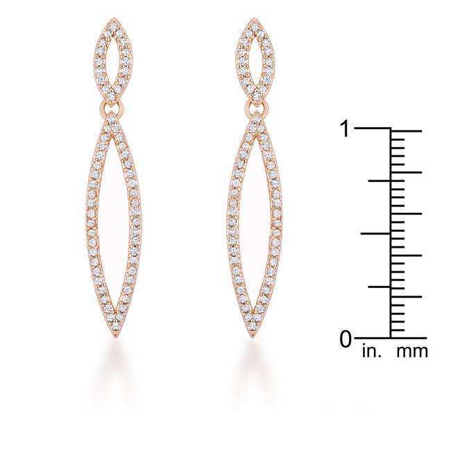 Sara 1.2ct CZ Rose Gold Delicate Double Teardrop Drop Earrings - JGI - Flyclothing LLC