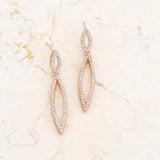 Sara 1.2ct CZ Rose Gold Delicate Double Teardrop Drop Earrings - JGI - Flyclothing LLC