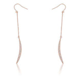 Luna 0.5ct CZ Rose Gold Delicate Moon Drop Earrings - JGI - Flyclothing LLC