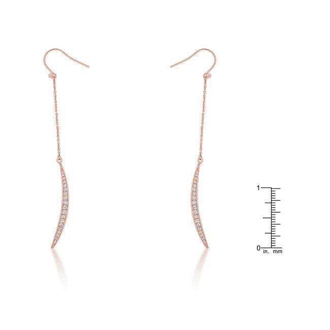 Luna 0.5ct CZ Rose Gold Delicate Moon Drop Earrings - JGI - Flyclothing LLC