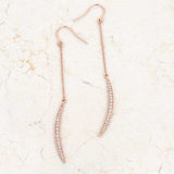 Luna 0.5ct CZ Rose Gold Delicate Moon Drop Earrings - JGI - Flyclothing LLC